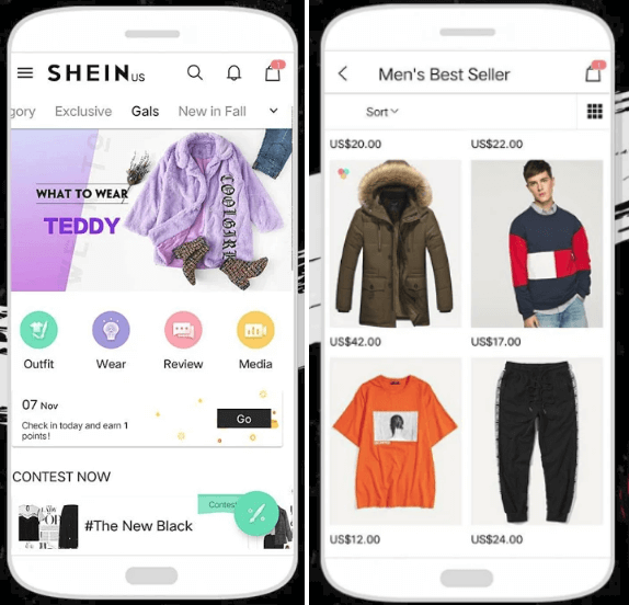 shein clothing app